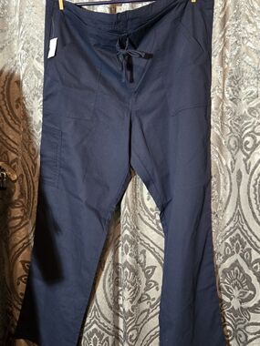 Scrubstar Navy Drawstring Cargo Scrub Pants